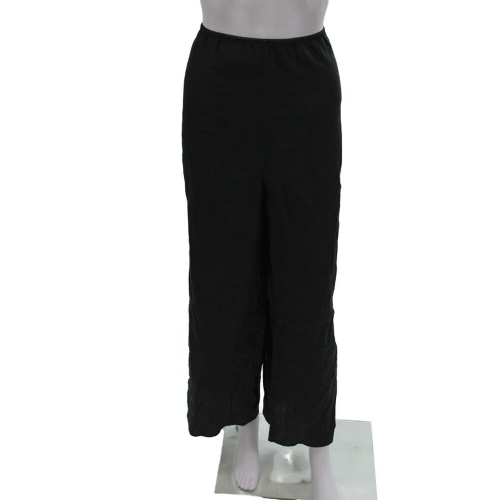 Doen Womens Cropped Linen Pants Black Pull On Size XL